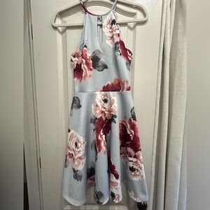 City Studio Kids Floral Dress in Blue and Red